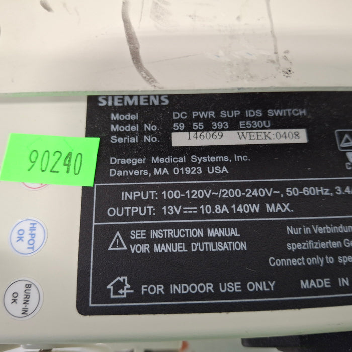 Siemens DC PWR SUP Draeger Infinity Docking Station Power Supply