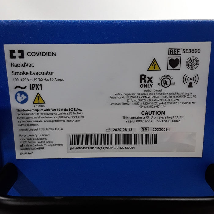 Covidien RapidVac SE3690 Smoke Evacuator