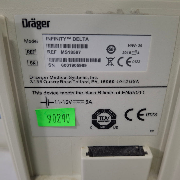 Draeger Medical Infinity Delta Patient Monitor