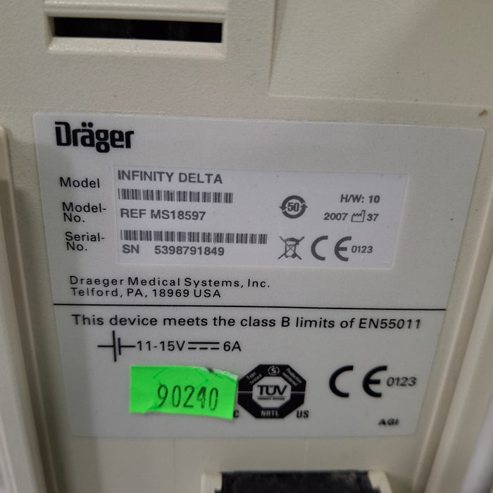 Draeger Medical Infinity Delta Patient Monitor