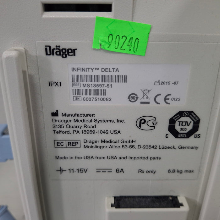 Draeger Medical Infinity Delta Patient Monitor