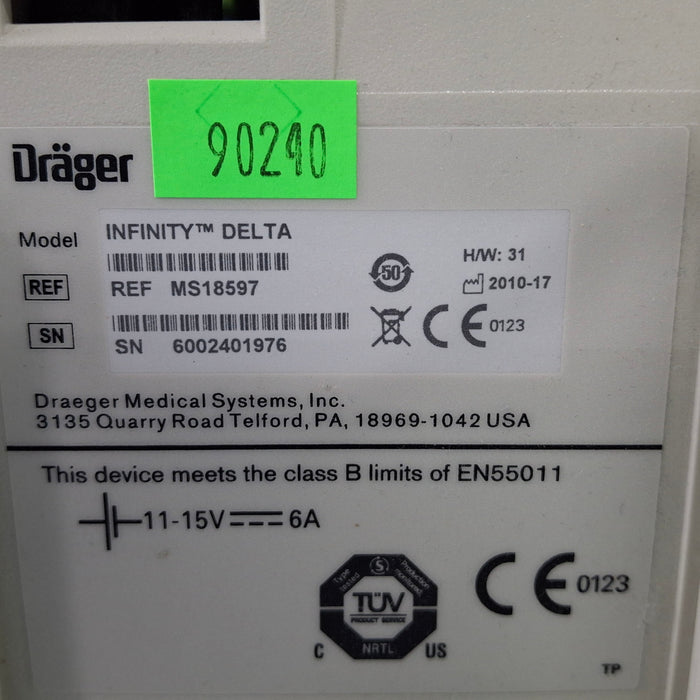 Draeger Medical Infinity Delta Patient Monitor