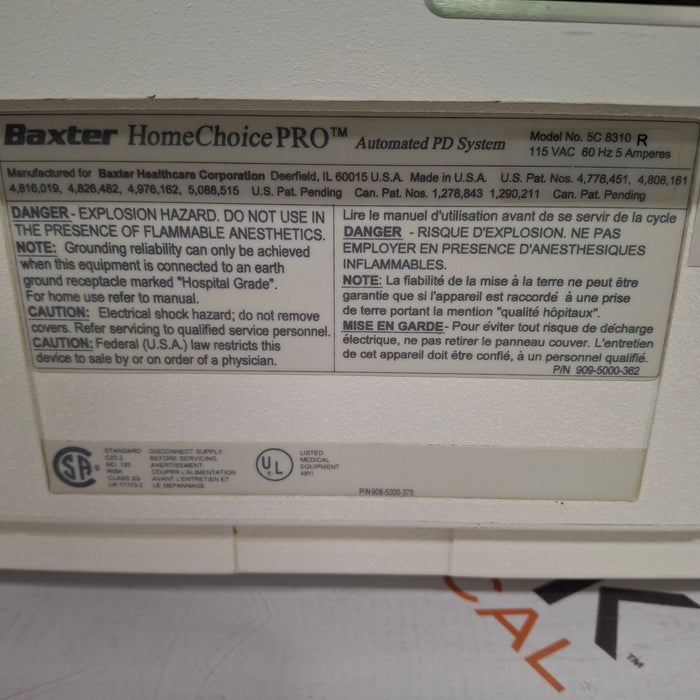 Baxter HomeChoice Pro APD Automated PD Dialysis System