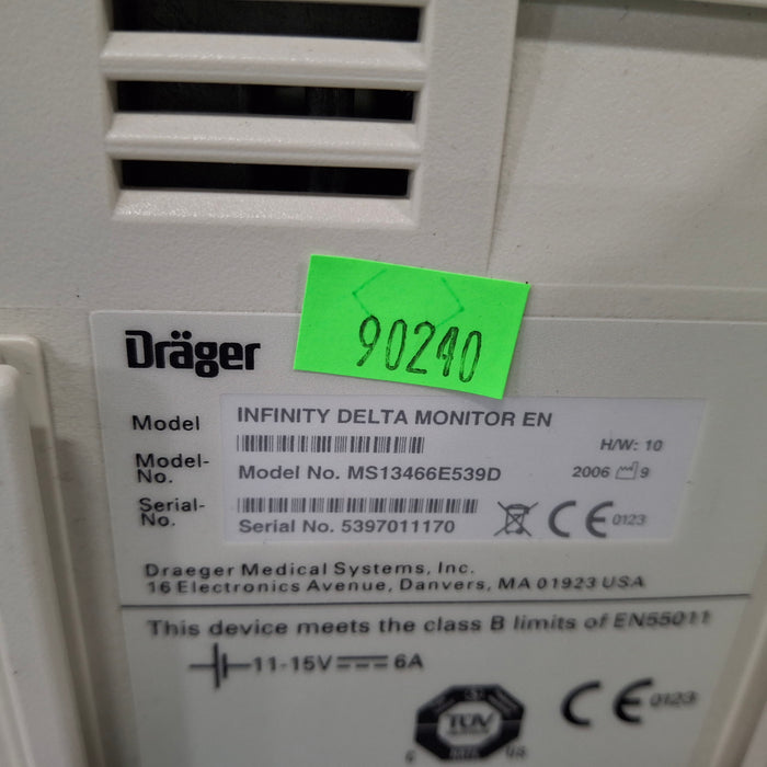 Draeger Medical Infinity Delta Patient Monitor