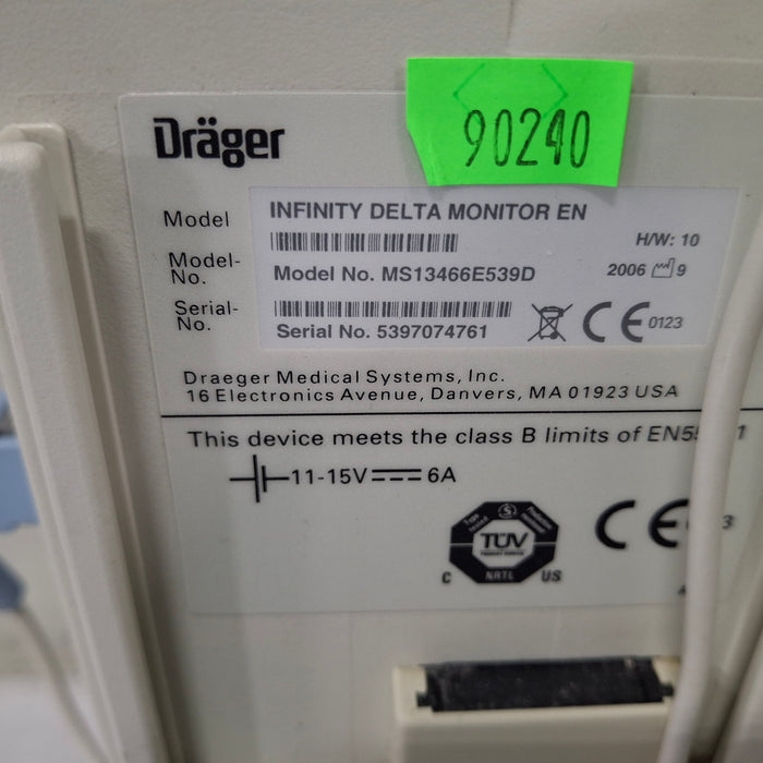 Draeger Medical Infinity Delta Patient Monitor