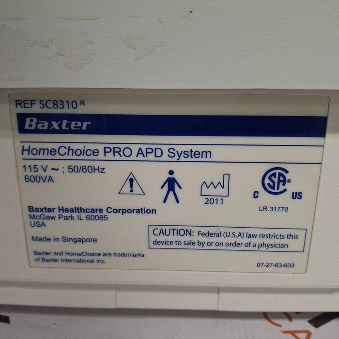 Baxter HomeChoice Pro APD Automated PD Dialysis System