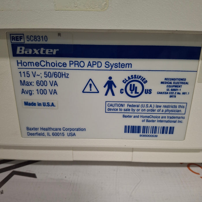 Baxter HomeChoice Pro APD Automated PD Dialysis System