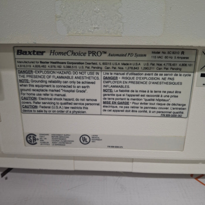 Baxter HomeChoice Pro APD Automated PD Dialysis System