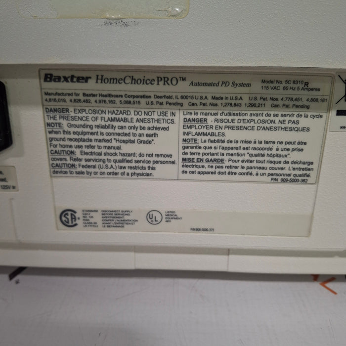 Baxter HomeChoice Pro APD Automated PD Dialysis System