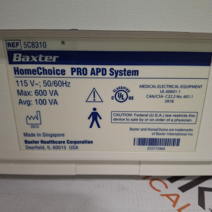 Baxter HomeChoice Pro APD Automated PD Dialysis System