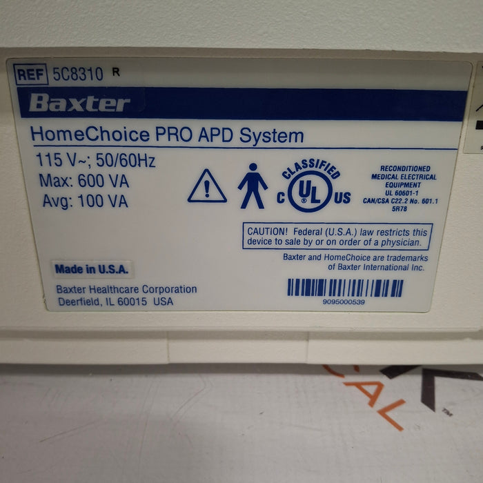 Baxter HomeChoice Pro APD Automated PD Dialysis System