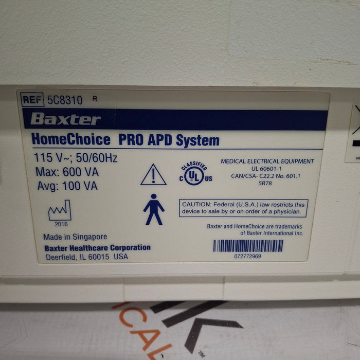 Baxter HomeChoice Pro APD Automated PD Dialysis System