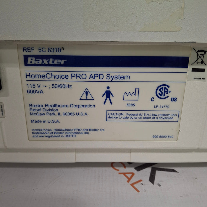 Baxter HomeChoice Pro APD Automated PD Dialysis System