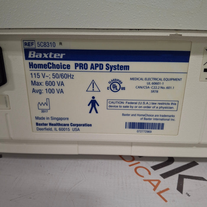 Baxter HomeChoice Pro APD Automated PD Dialysis System