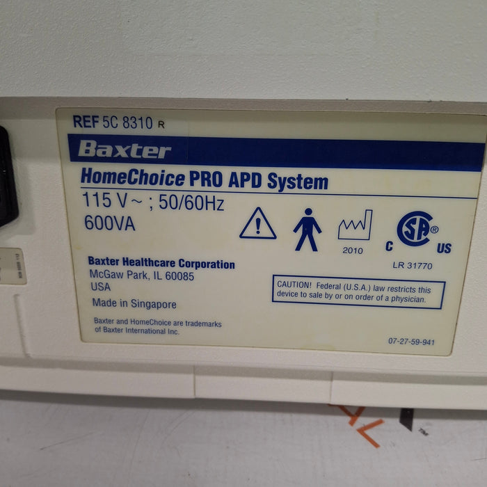 Baxter HomeChoice Pro APD Automated PD Dialysis System