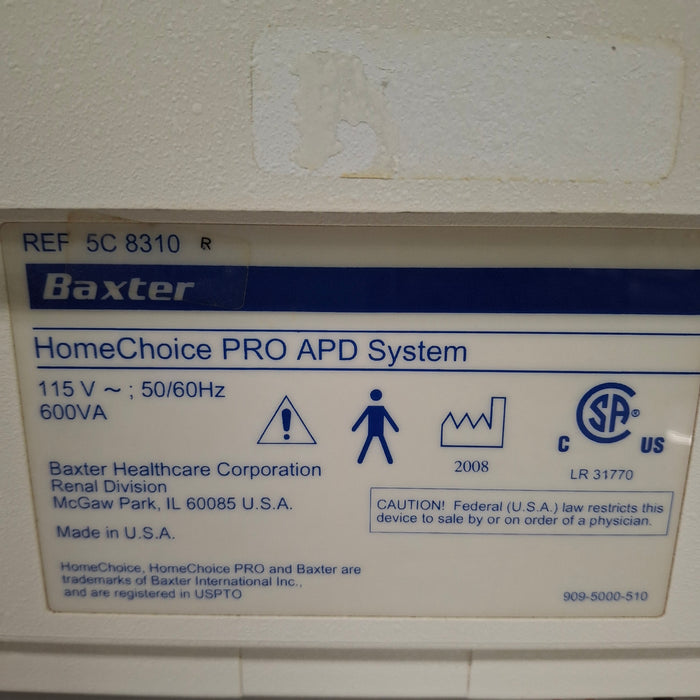 Baxter HomeChoice Pro APD Automated PD Dialysis System