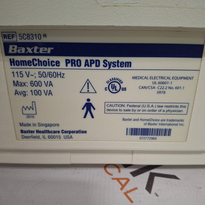 Baxter HomeChoice Pro APD Automated PD Dialysis System