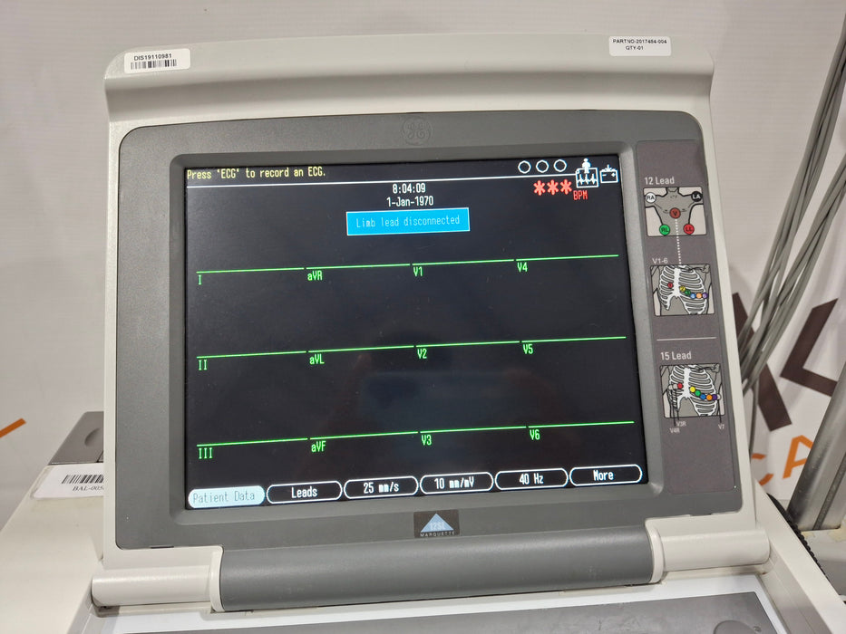 GE Healthcare MAC 5500 without CAM Module ECG System