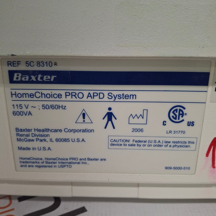 Baxter HomeChoice Pro APD Automated PD Dialysis System