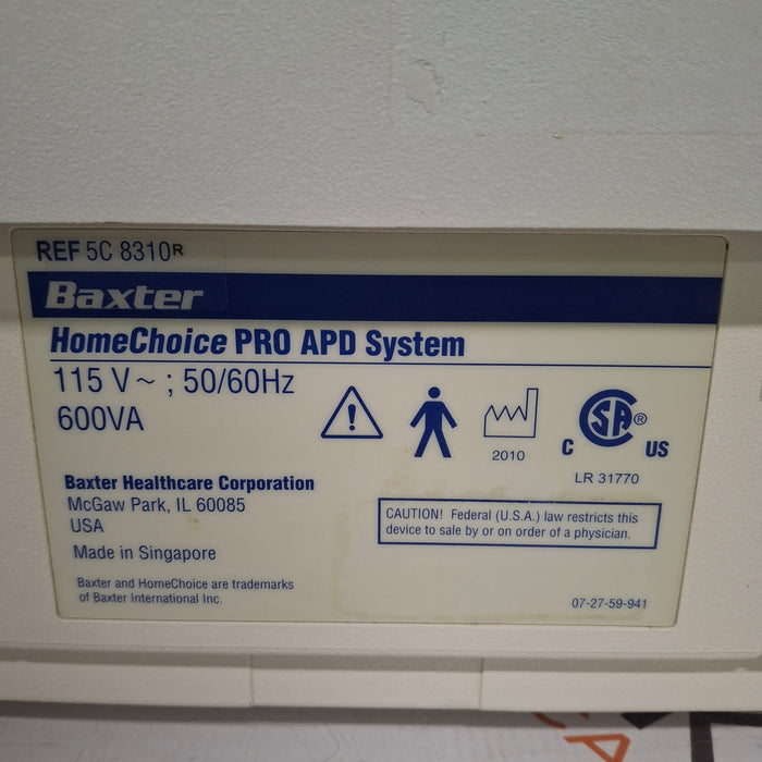 Baxter HomeChoice Pro APD Automated PD Dialysis System