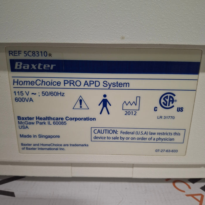 Baxter HomeChoice Pro APD Automated PD Dialysis System