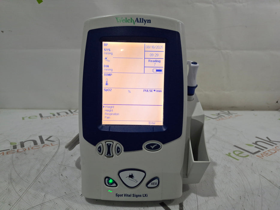 Welch Allyn Spot LXi - NIBP, SureTemp Plus, Nellcor SpO2 Vital Signs Monitor