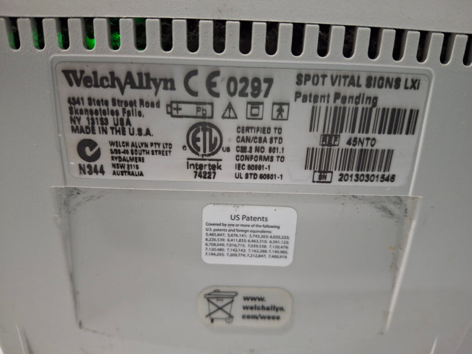 Welch Allyn Spot LXi - NIBP, SureTemp Plus, Nellcor SpO2 Vital Signs Monitor