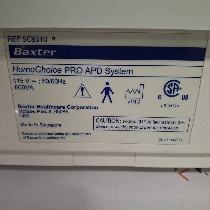 Baxter HomeChoice Pro APD Automated PD Dialysis System