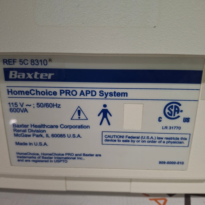 Baxter HomeChoice Pro APD Automated PD Dialysis System