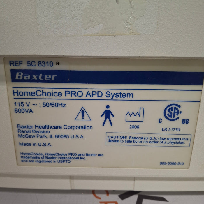 Baxter HomeChoice Pro APD Automated PD Dialysis System