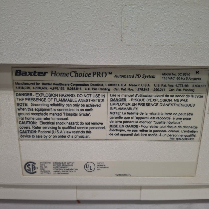 Baxter HomeChoice Pro APD Automated PD Dialysis System