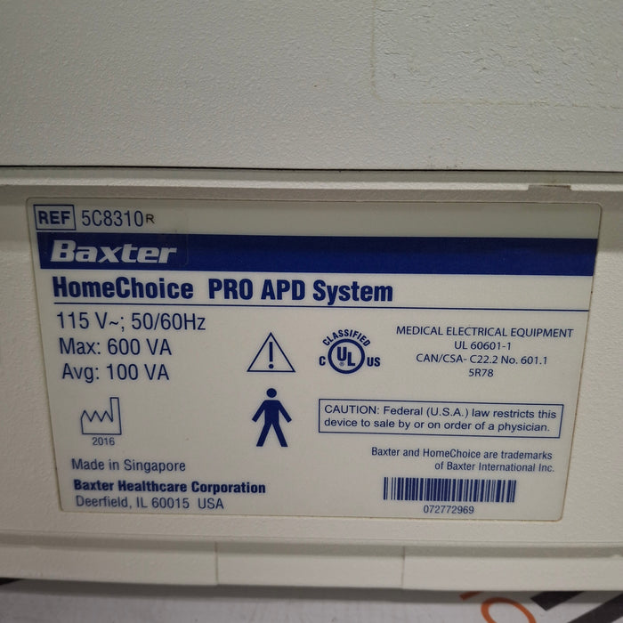 Baxter HomeChoice Pro APD Automated PD Dialysis System