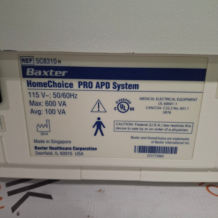 Baxter HomeChoice Pro APD Automated PD Dialysis System