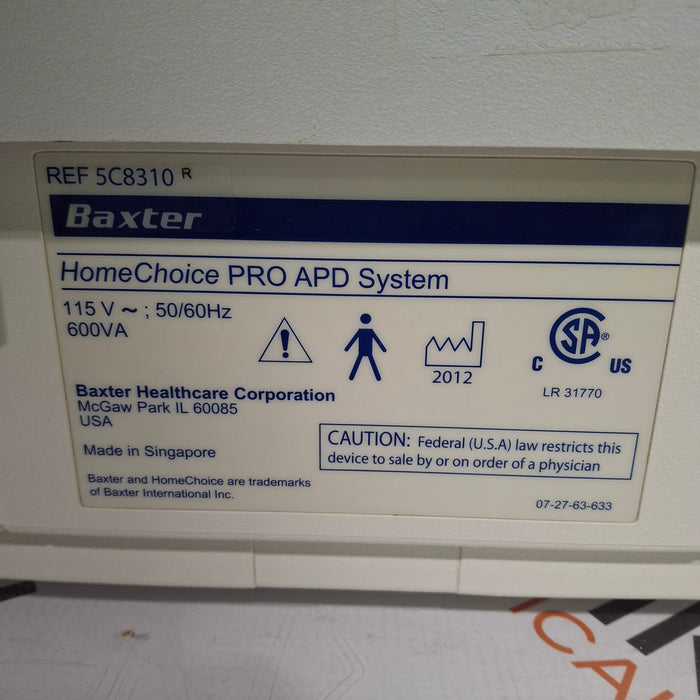 Baxter HomeChoice Pro APD Automated PD Dialysis System