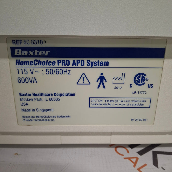 Baxter HomeChoice Pro APD Automated PD Dialysis System