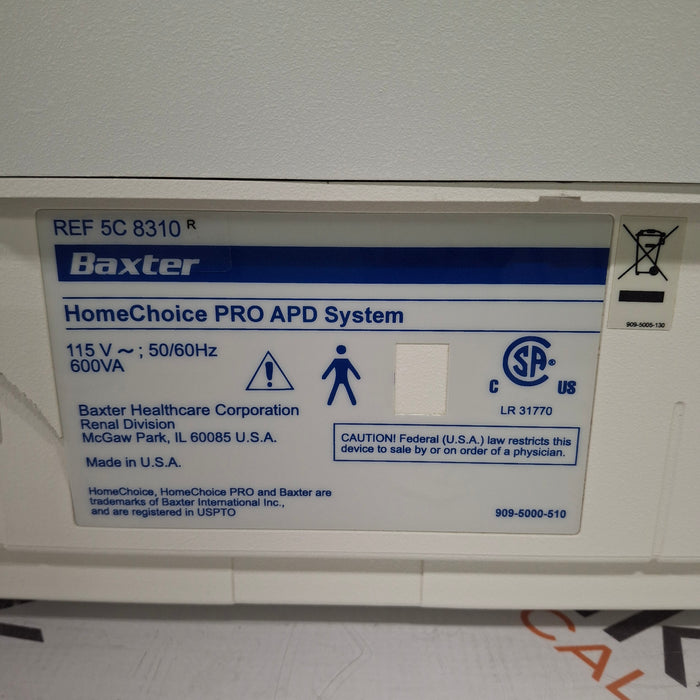 Baxter HomeChoice Pro APD Automated PD Dialysis System