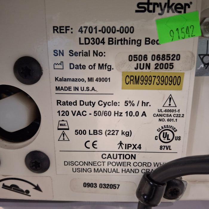 Stryker LD304 Birthing Bed