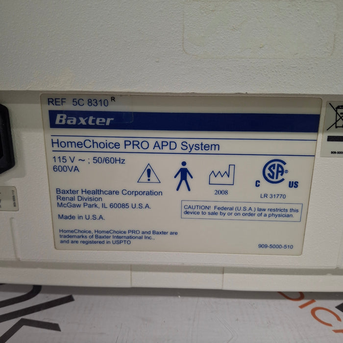 Baxter HomeChoice Pro APD Automated PD Dialysis System