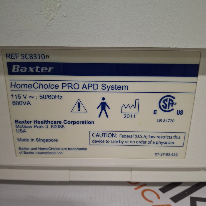 Baxter HomeChoice Pro APD Automated PD Dialysis System