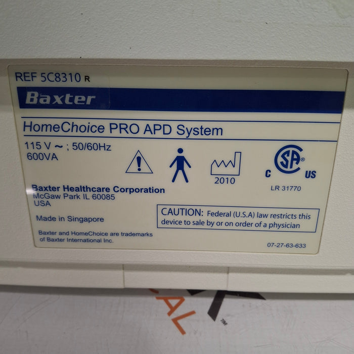 Baxter HomeChoice Pro APD Automated PD Dialysis System