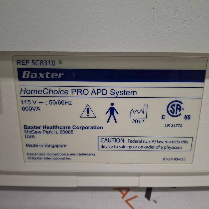 Baxter HomeChoice Pro APD Automated PD Dialysis System