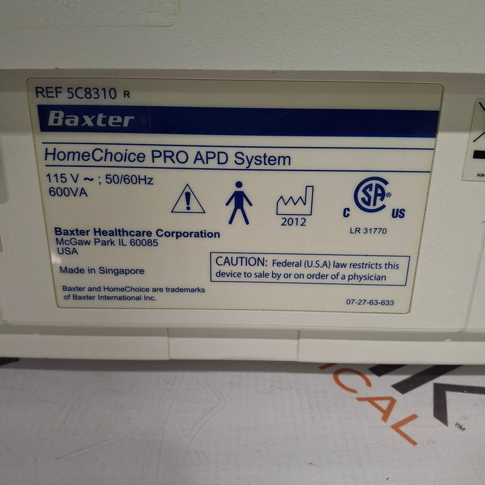 Baxter HomeChoice Pro APD Automated PD Dialysis System