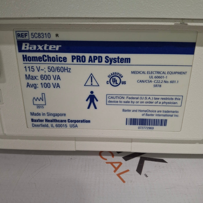 Baxter HomeChoice Pro APD Automated PD Dialysis System