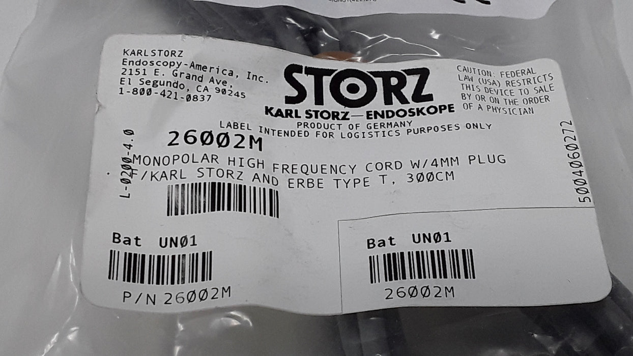 Karl Storz 26002M Monopolar High Frequency Cord with 4mm Plug