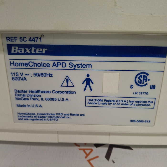 Baxter HomeChoice APD Automated PD Dialysis System