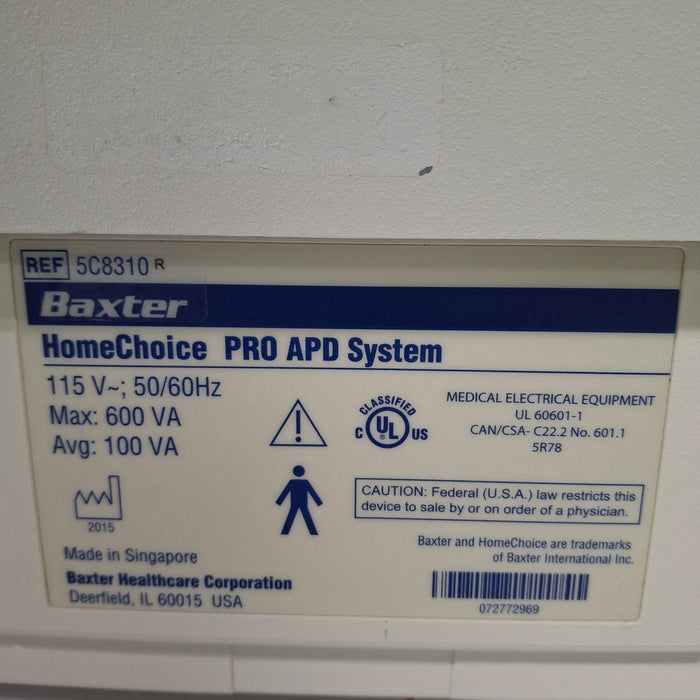 Baxter HomeChoice Pro APD Automated PD Dialysis System