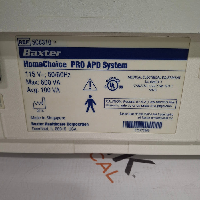 Baxter HomeChoice Pro APD Automated PD Dialysis System