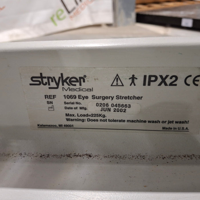 Stryker 1069 Eye Surgery Stretcher