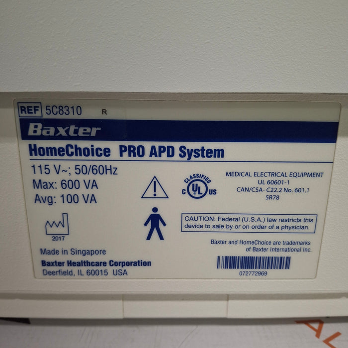 Baxter HomeChoice Pro APD Automated PD Dialysis System