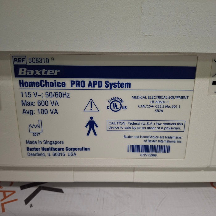 Baxter HomeChoice Pro APD Automated PD Dialysis System